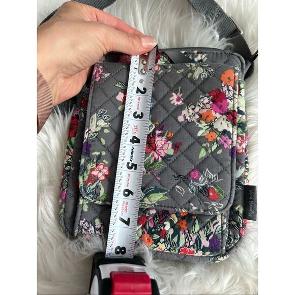 VERA BRADLEY RFID MINI HIPSTER HOPE BLOOMS id bag wallet crossbody gray - Picture 8 of 8